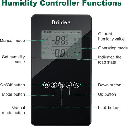 Humidity Controller, Briidea Pre-Wired Humidistat Humidifier Dehumidifier - Image 4