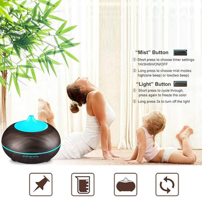 Aromatherapy Essential Oil Diffuser, JoySusie 300ml Wood Grain Ultrasonic Cool - Image 6