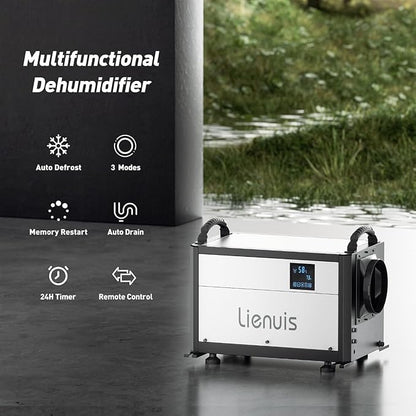 Crawl Space Dehumidifier with Drain Hose, 110 Pint Commercial Dehumidifier - Image 4