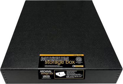 Lineco Museum Archival Storage Box, 16.75x20.75x3 in. Drop Front Design. by Lineco
