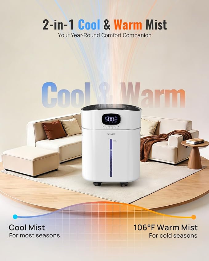 Humidifier Large Room Warm and Cool Mist, 3.2Gal/12L Humidifiers - Image 2
