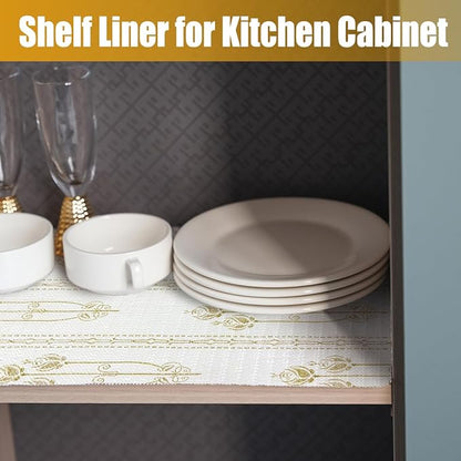 Drawer and Shelf Liner for Kitchen Cabinets Non-Adhesive Drawer Liners Floral - Image 8