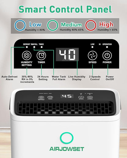 Dehumidifier for Home 2500 Sq.Ft, AIRJOWSET 30 Pints Dehumidifiers 0.6 Gallon - Image 8