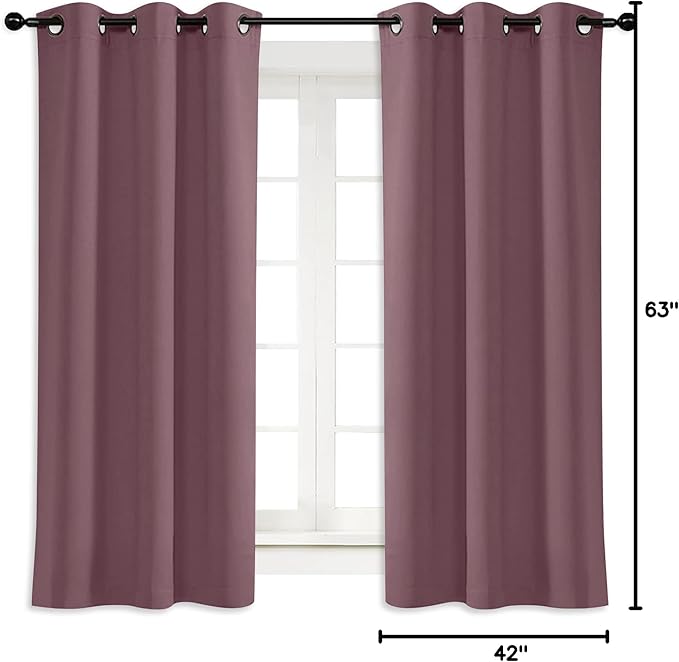 NICETOWN Kitchen Blackout Window Curtain Panel, Dry Rose, 1 Panel, 42 by 63 - Image 9