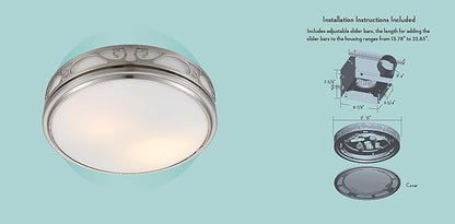 Good Housekeeping 83008 Roman Decorative 110 CFM 3.0 Sones Bathroom Ventilation - Image 4