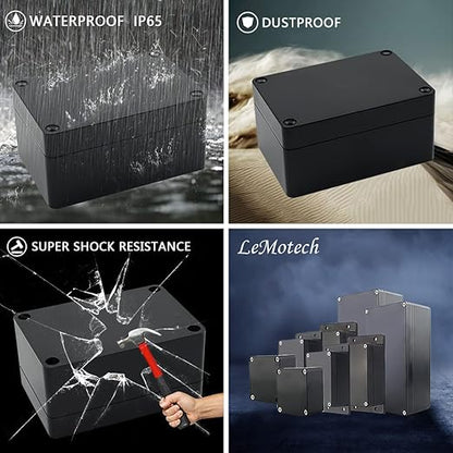LeMotech Junction Box IP65 Waterproof Project Box Dustproof ABS Plastic - Image 7