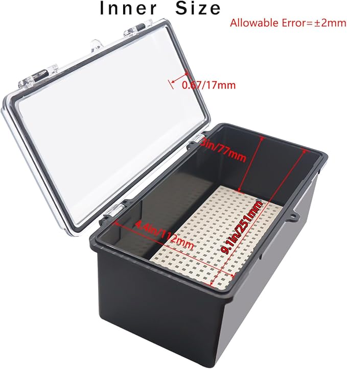 Junction Box, Hinged Black Clear Cover IP67 Waterproof ABS Project Box - Image 3