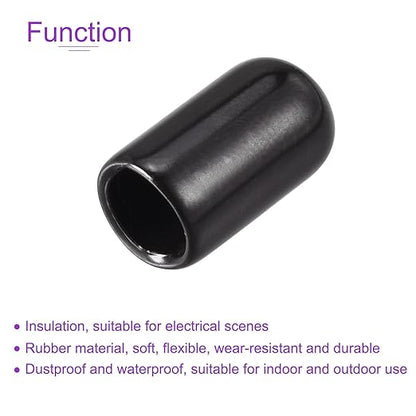 DMiotech 100 Pack 7mm ID Black Screw Thread Protectors Rubber End Caps Bolt - Image 5