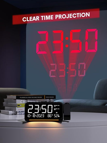 Mesqool Projection Alarm Clock for Bedroom, Digital Clock - Image 3