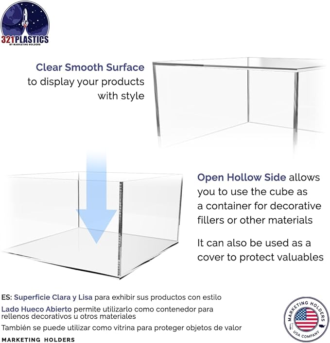 Clear Acrylic Display Box Countertop Showcase Bin 7" x 7.25" x 4" Inch - Image 5
