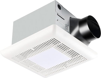 Tech Drive Bathroom Fan with Light 110 CFM, 1.2Sone No Attic access Needed by TechDrive