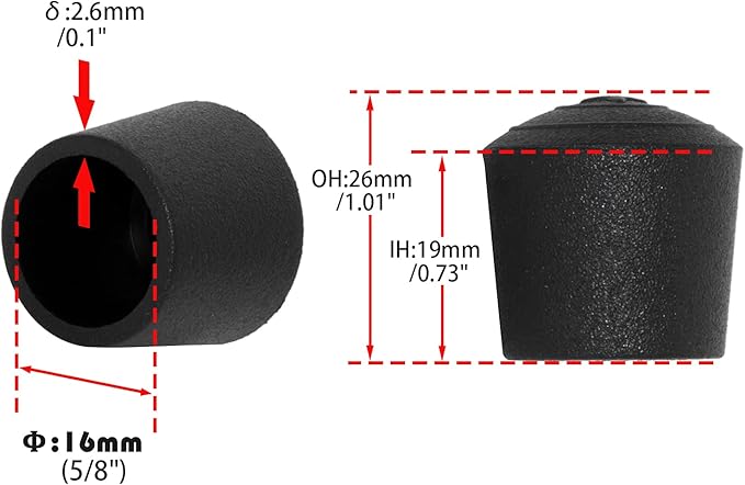 Flyshop 5/8", 16 mm, Patio Round Chair Leg Caps, Furniture Table Feet Covers - Image 2