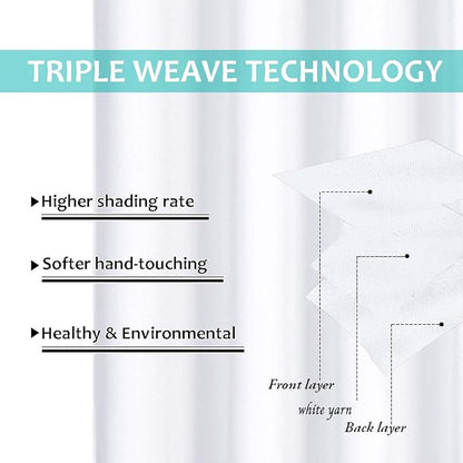 NICETOWN Pure White 100% Blackout Lined Curtains, 2 Thick Layers Narrow Wide - Image 6