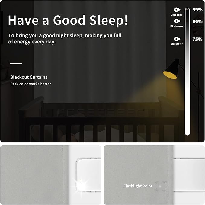 Easy-Going Blackout Curtains for Bedroom, Solid Thermal Insulated Grommet and - Image 2