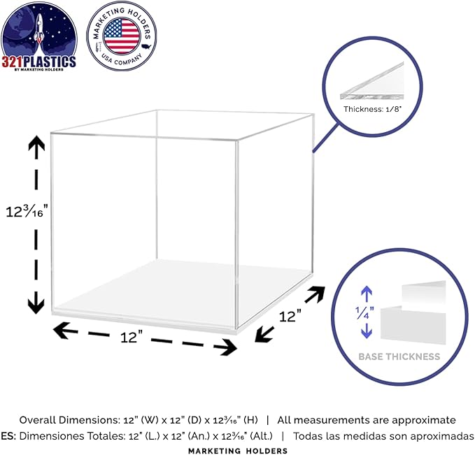 12" x 12" Clear Acrylic Display Box - Image 6