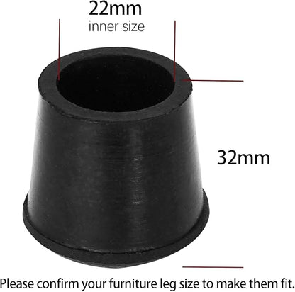 10 PCS Black Round Rubber Chair Leg Caps Tips, Vinyl Rubber End Kits, Soft - Image 2