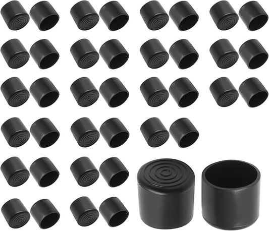 40 Pcs Round Rubber Furniture Leg Caps, 7/8" Vinyl Flexible Chair Leg Floor by Bonsicoky