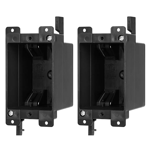 Old Work Outlet/Switch Black Box，ETL Listed, 1-Gang Electrical Outlet Box by YQMIGU