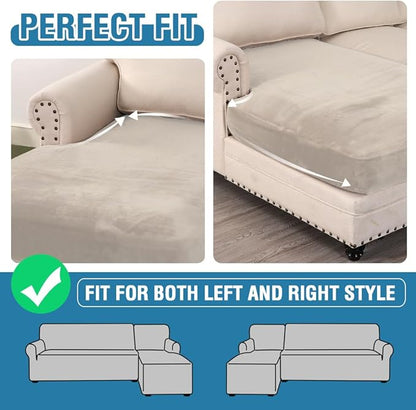 H.VERSAILTEX Velvet Stretch Individual Chaise Cover Sectional Couch Covers - Image 6