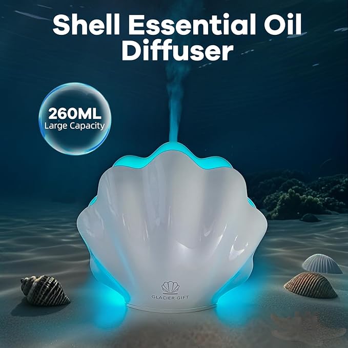 Essential Oil Diffuser 260ML, Shell Aroma Diffuser - Image 3