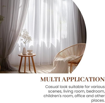 Dreaming Casa Solid Sheer Curtains 102 Inches Long Grey Rod Pocket Voile - Image 5