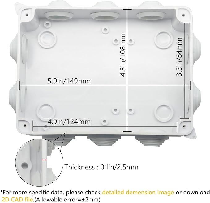 LeMotech ABS Plastic Dustproof Waterproof IP65 Junction Box Universal - Image 3