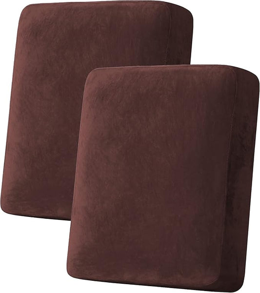 H.VERSAILTEX Velvet Stretch Couch Cushion Cover Plush Cushion Slipcover by HVERSAILTEX