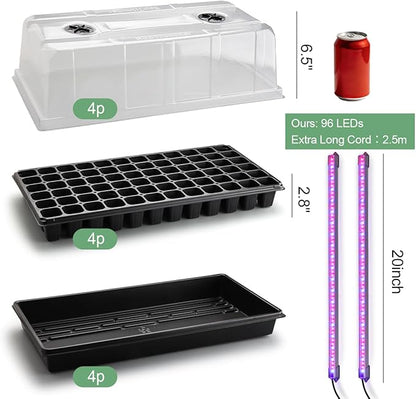 1020 Trays with Grow Light and 6.3" Humidity Dome - Image 2