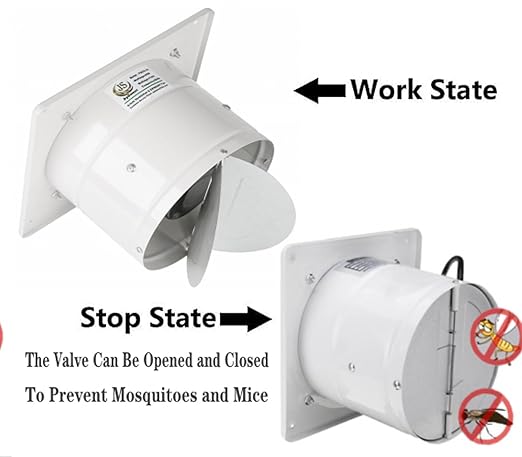 6 inch Exhaust Fan Wall Mounted Garage Ventilation Fan, 290CFM Metal Attic - Image 4