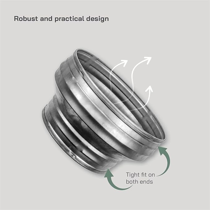 Vent Systems 8" Inch to 6" Inch Duct Reducer – Galvanized Steel HVAC Pipe - Image 4
