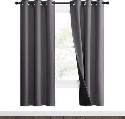 NICETOWN Grey Full Shade Curtain Panels, Pair of Thermal Insulated & Energy by NICETOWN