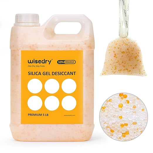 wisedry Silica Gel Beads Reusable Color Indicating Rechargeable Desiccant Bulk by wisedry