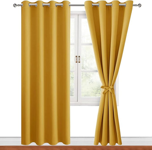 Hiasan Blackout Curtains for Bedroom, 52 x 84 Inches Long by Hiasan