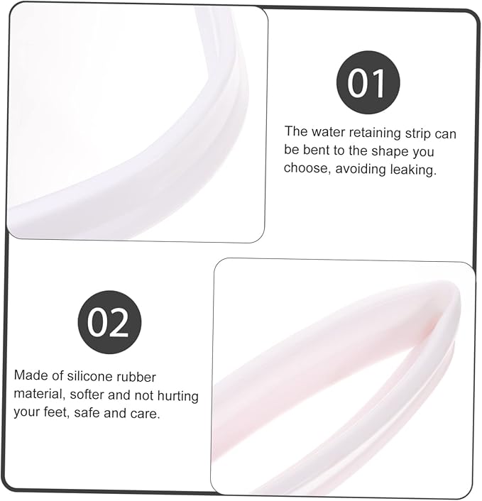 Mikikit Strip for Bathroom and Kitchen Silicone Water Barrier for Wet and Dry - Image 2