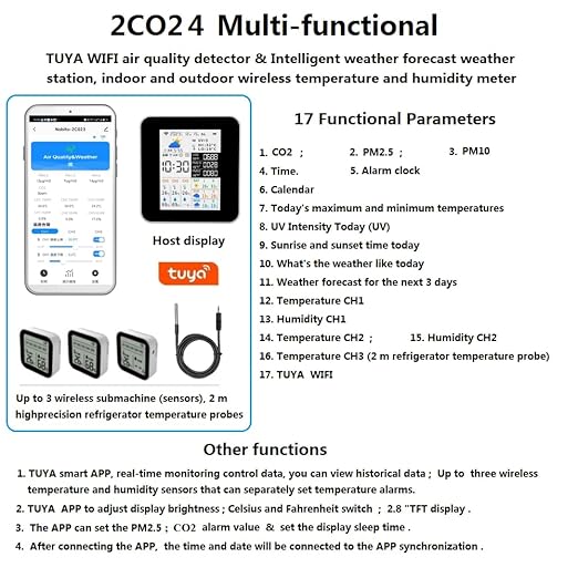 WiFi Air Quality Monitor CO2(NDIR PM2.5 PM10, Weather Station - Image 7