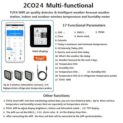 WiFi Air Quality Monitor CO2(NDIR PM2.5 PM10, Weather Station - Image 7