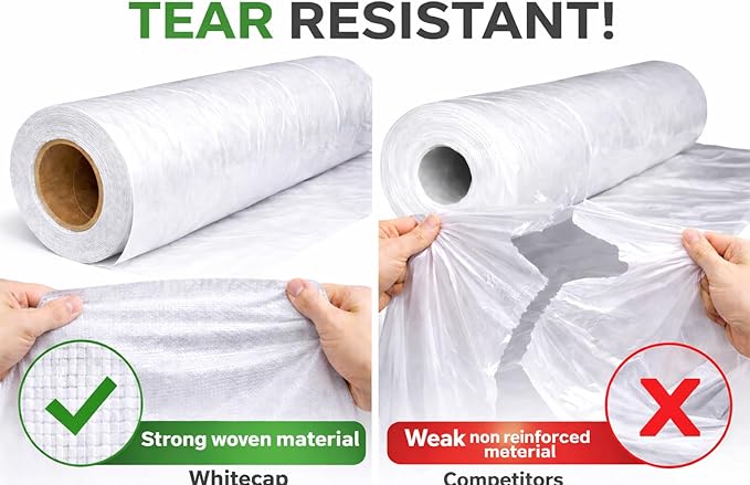 Whitecap - Woven Vapor Barrier - 12 Mil, Thick Plastic sheeting, Drop Cloth - Image 2