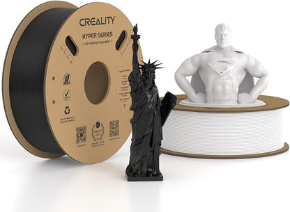 Official CREALITY Hyper PLA Filament 1.75mm Black & White 2KG, 30-600mm/s High by Creality