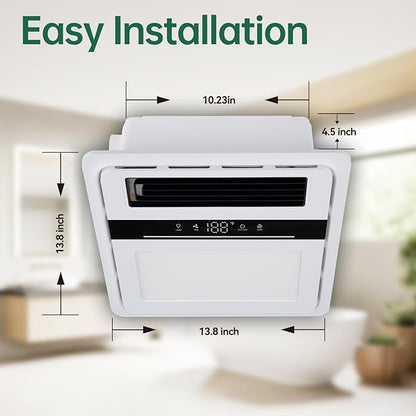 Bathroom Fan with Light and Heater, 140 CFM Ventilation, Remote Control - Image 7