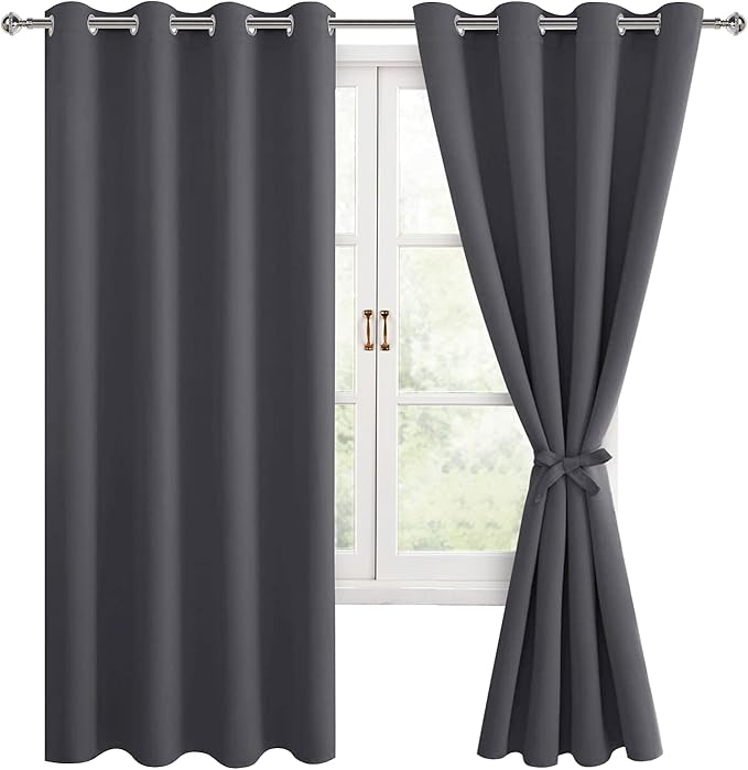 Hiasan Blackout Curtains for Bedroom, 52 x 63 Inches Length by Hiasan