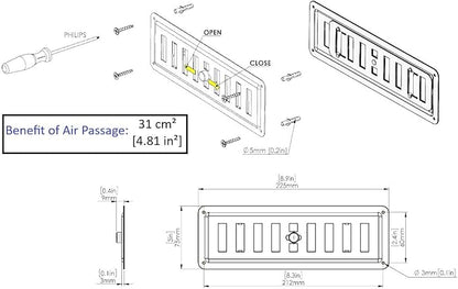 HVAC Adjustable Stainless Steel Non-Magnetic Ventilation Grille, Regulated Air - Image 5