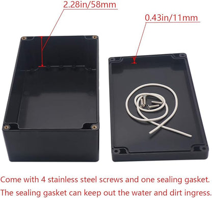 2 Pack Project Box IP65 Waterproof Junction Box ABS Plastic Black Electrical - Image 4