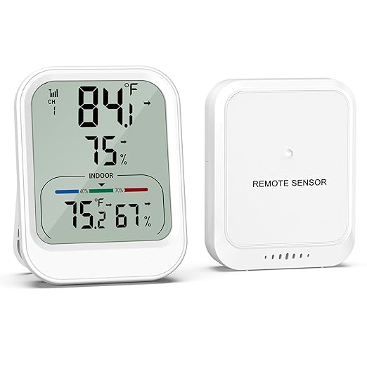 ORIA Digital Thermometer Hygrometer, Wireless Indoor Outdoor Thermometer by Oria