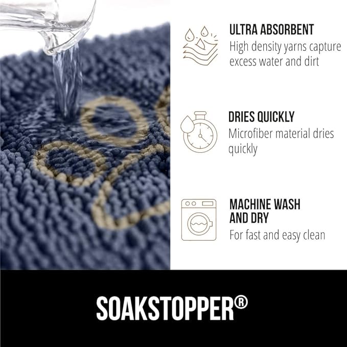 GORILLA GRIP SOAKSTOPPER Dog Door Mat, 30x20 Machine Washable Rug Absorbent - Image 4