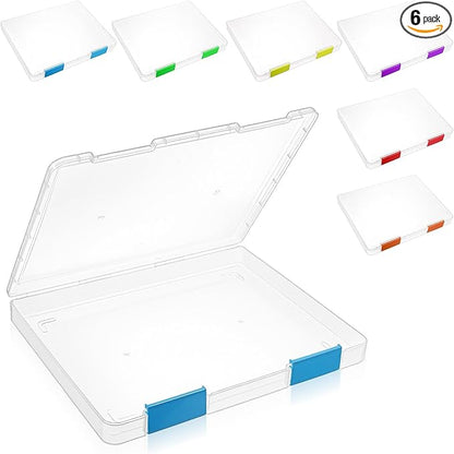 6 Pcs Clear A4 File Box Document Plastic Storage Box Paper Plastic Case Board by Unknown