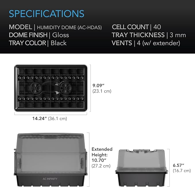 AC Infinity Humidity Dome, Heavy-Duty Germination Kit - Image 6