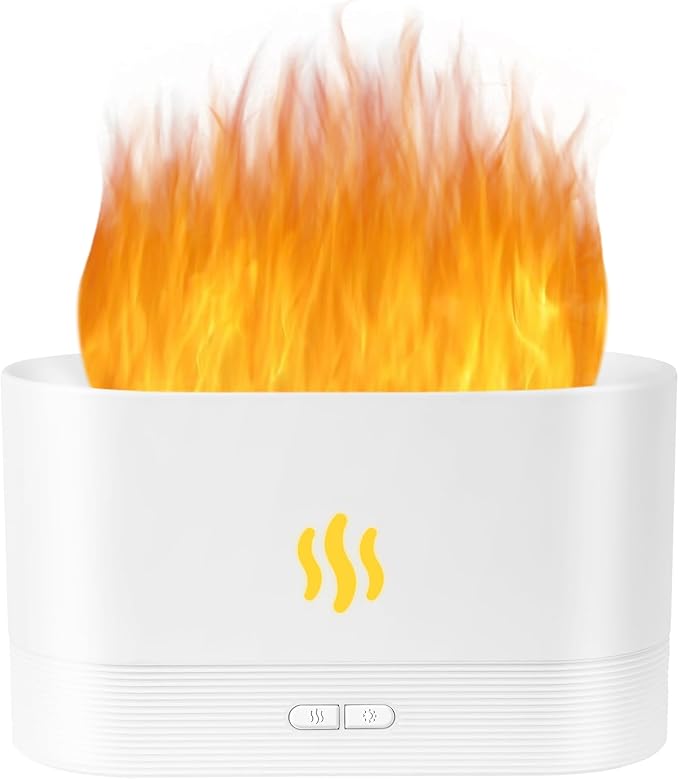 Flame Diffuser Humidifier-Auto Off 180ml Essential Oil Diffuser-2 Modes by Unoutur