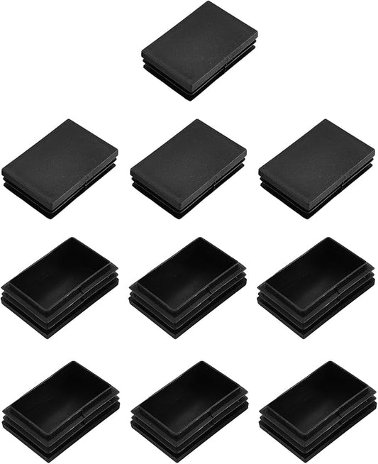 METALLIXITY Rectangle End Caps 10Pcs, Plastic Rectangle Tube Inserts Threaded by METALLIXITY