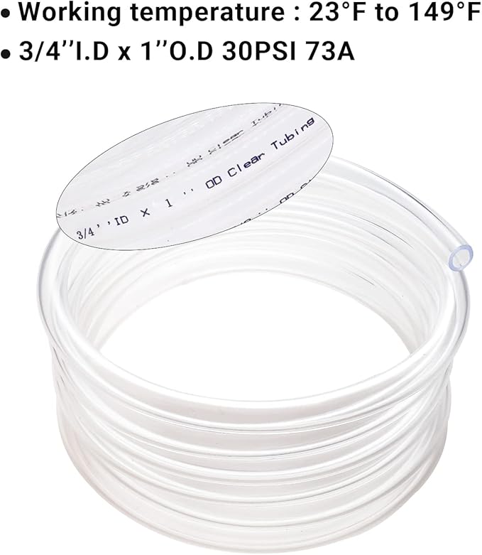 3/4’’ ID × 1’’ OD - 100 ft Clear Vinyl Tubing Flexible PVC Tubing - Image 5