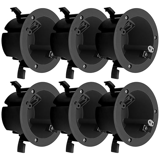4" Old Work Outlet Black Round Box, 18 Cubic Inch PVC Plastic Round Junction by YQMIGU